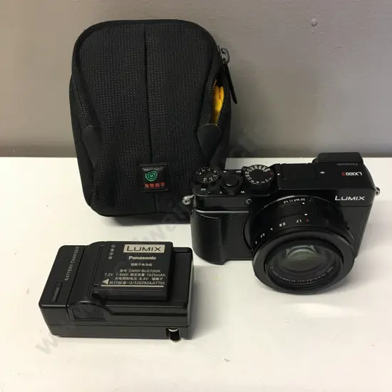 Panasonic LX100II Camera - Model DC-LX100M2 With Leica Lens, Case With Charger & 2 Batteries (Charger Has Foreign Plug)