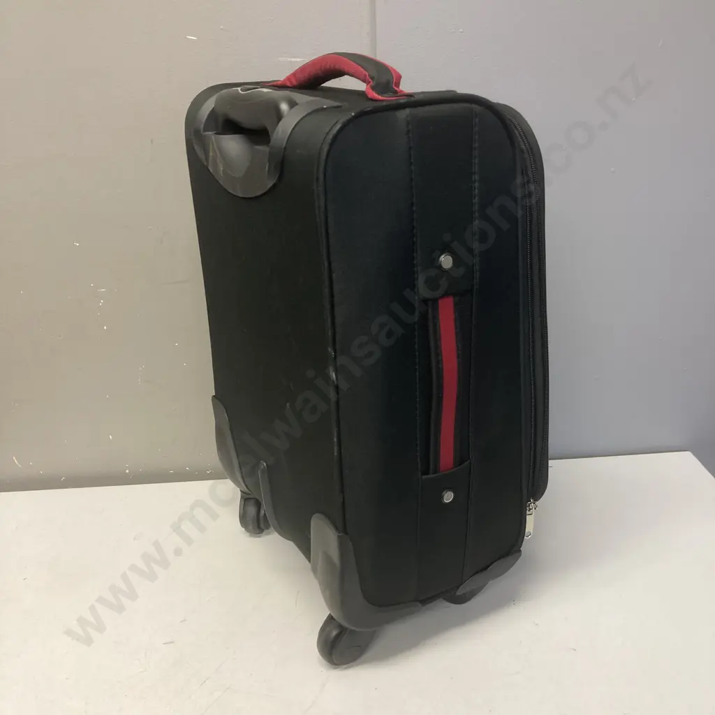 4 Wheel Soft Suitcase Black, Power Board & Leads Image 1++