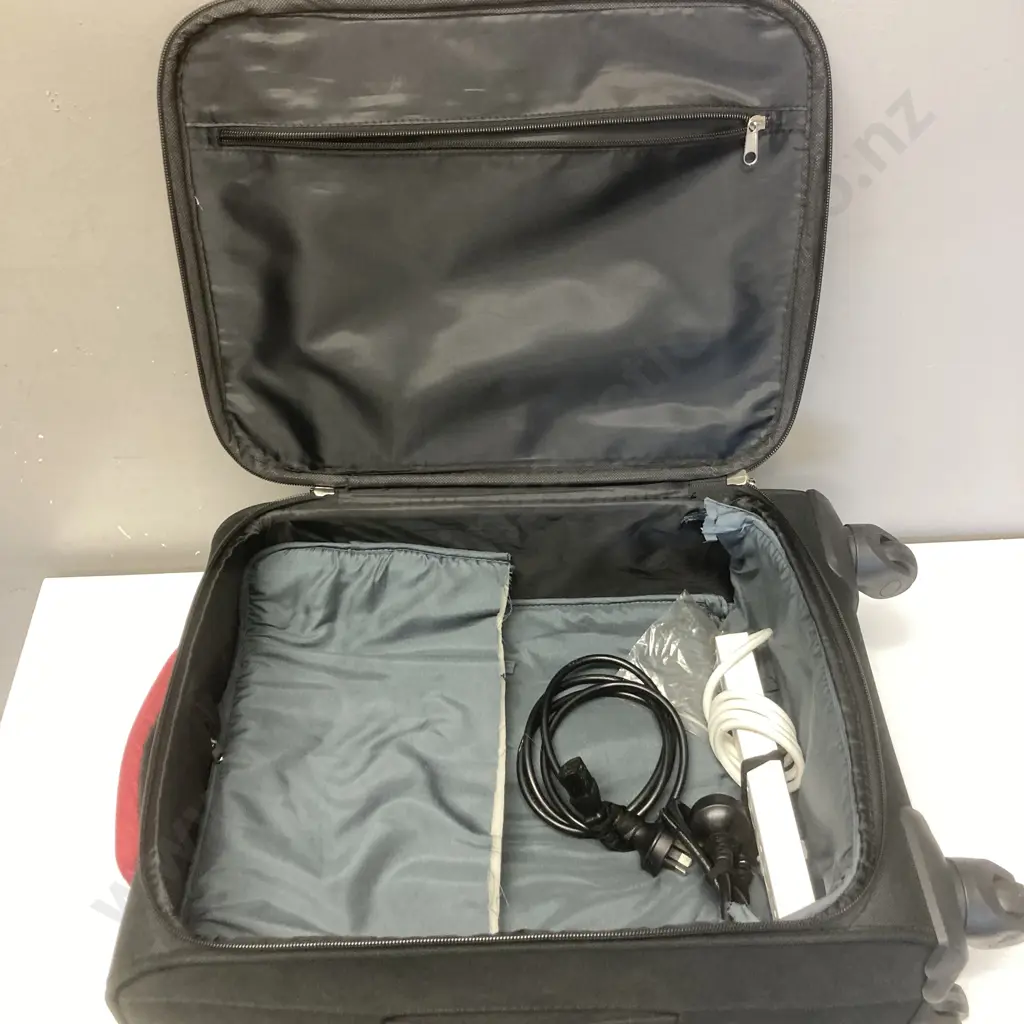 4 Wheel Soft Suitcase Black, Power Board & Leads Image 1++