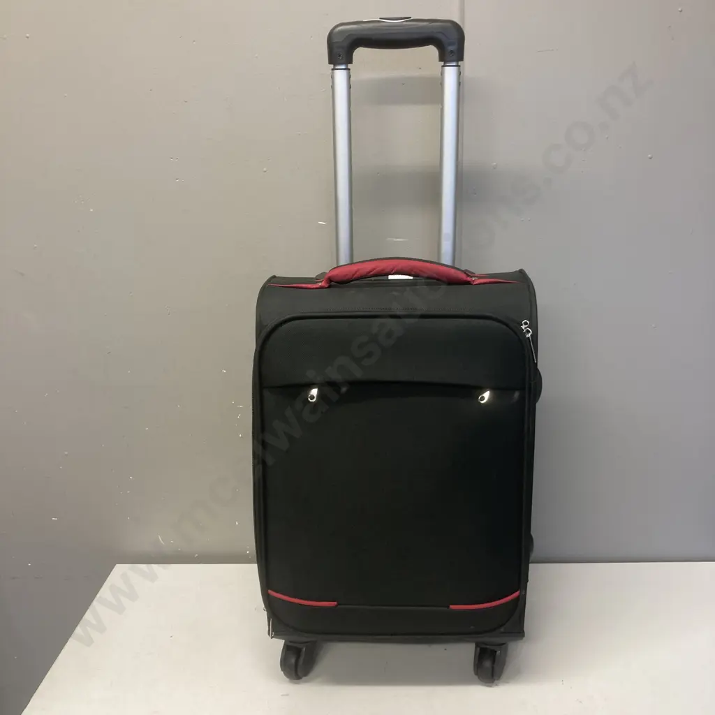4 Wheel Soft Suitcase Black, Power Board & Leads Image 1++