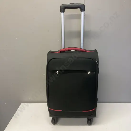 4 Wheel Soft Suitcase Black, Power Board & Leads