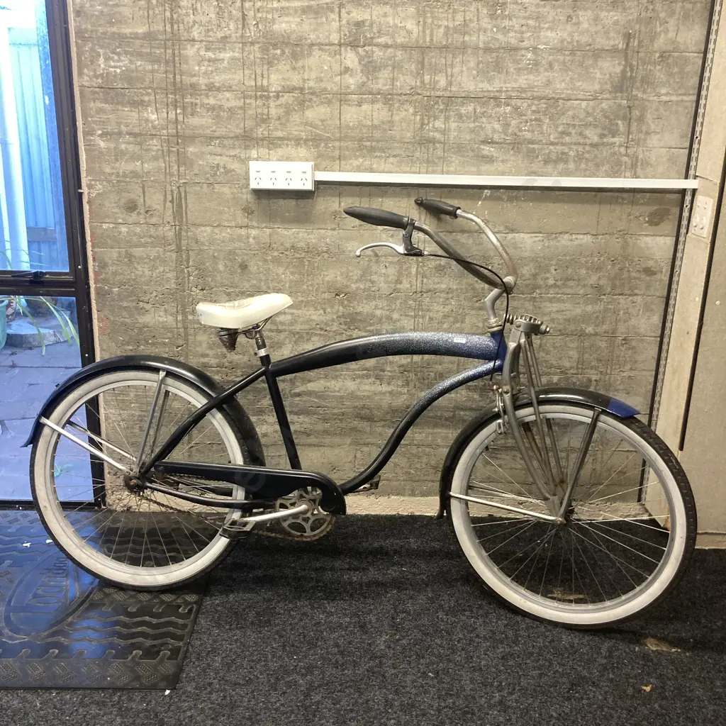 Black & Blue Colour Cruiser Bike Image 1++