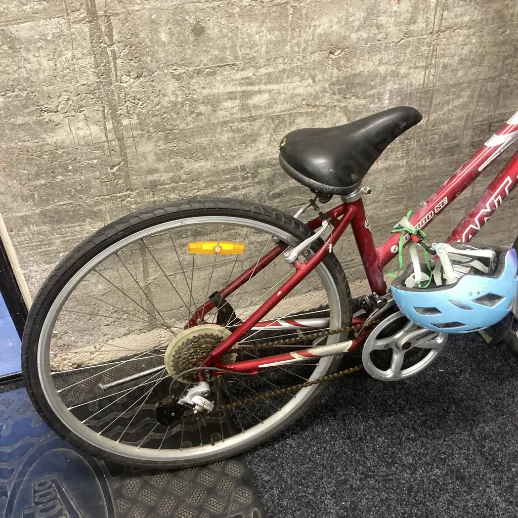 Giant Elwood SE Ladies Bike - Burgundy / Silver With helmet Image 1++