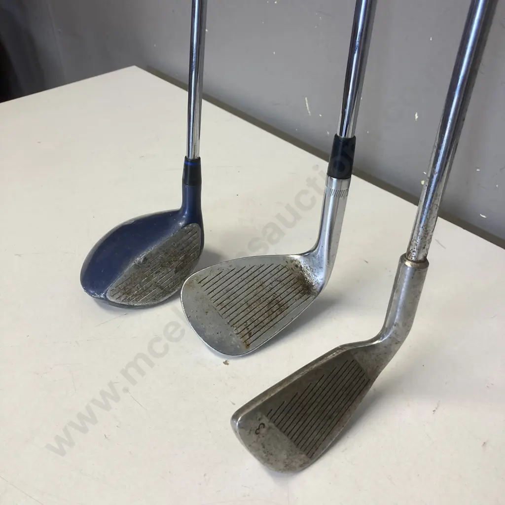3 Assorted Golf Clubs - True Temper Dynamic Gold, Kings Power 3 Junior Midsize Putter, Pro Tour 3 Club Image 1++