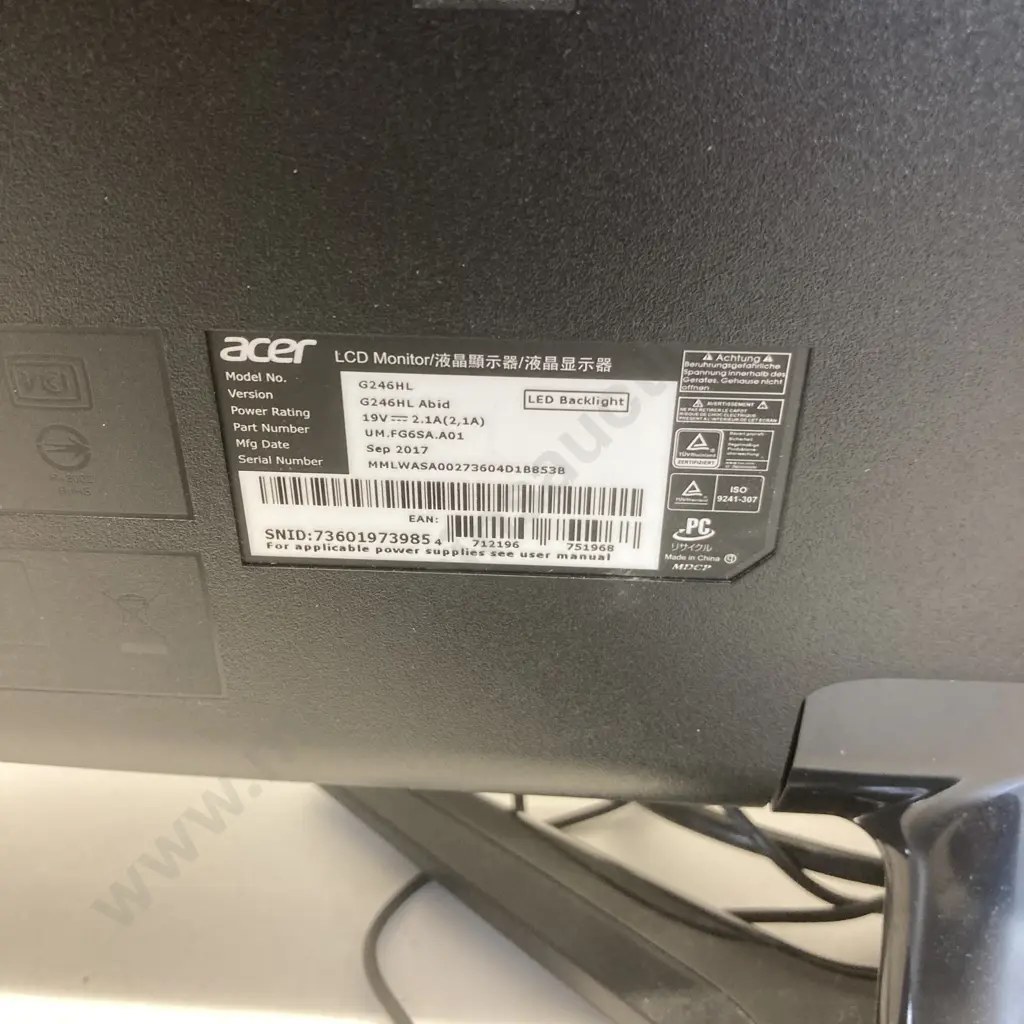 Acer LCD Computer Monitor - Model G246HL Image 1++