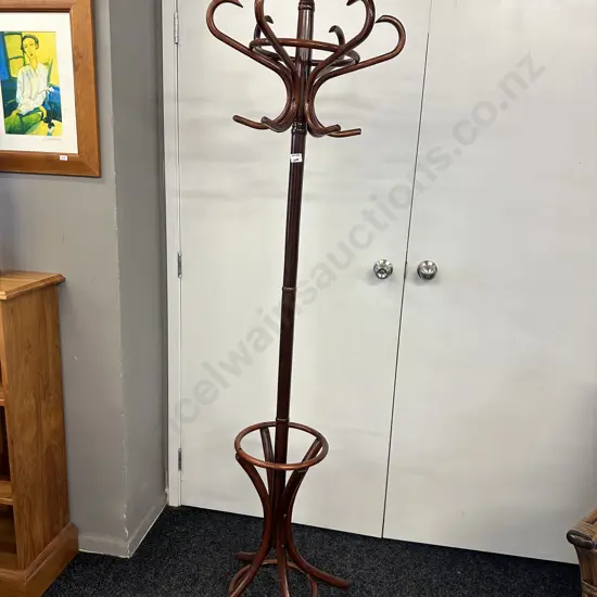 Wooden Freestanding Coat Stand With Revolving Top. H185cm