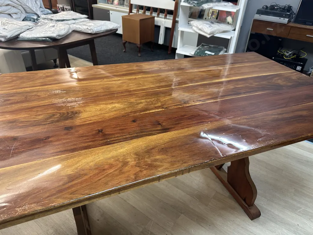 Solid Wood Refectory Dining Table. H76 W178 D86cm Image 1++