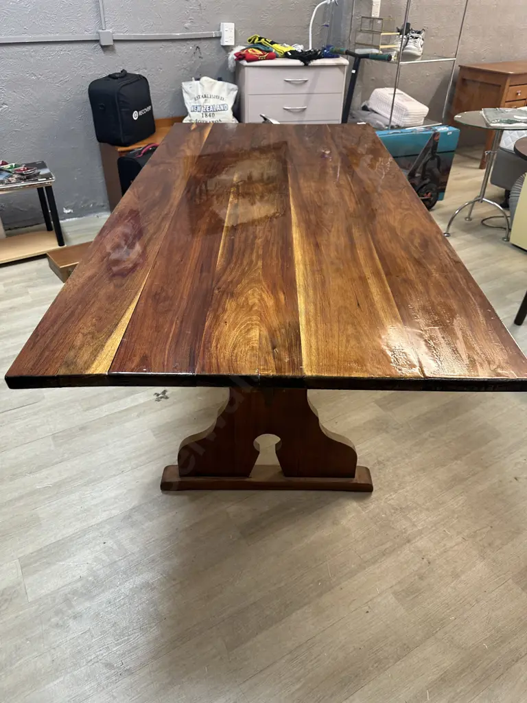Solid Wood Refectory Dining Table. H76 W178 D86cm Image 1++