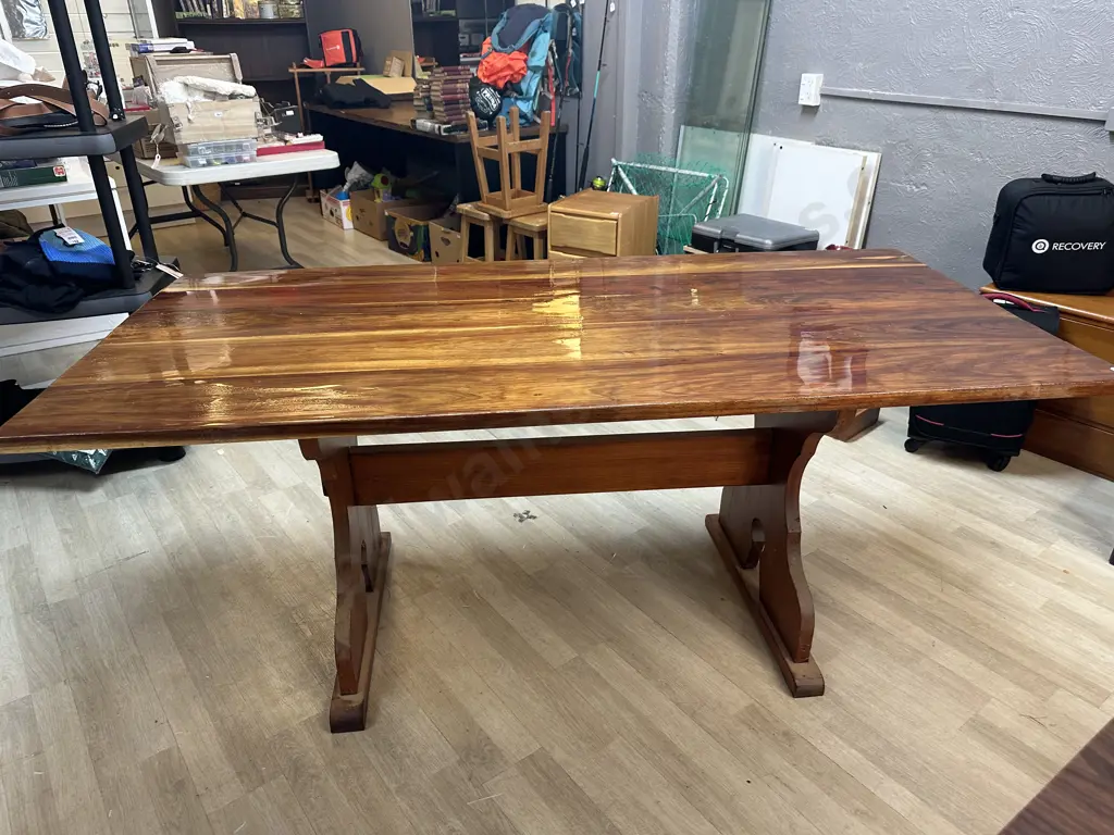 Solid Wood Refectory Dining Table. H76 W178 D86cm Image 1++