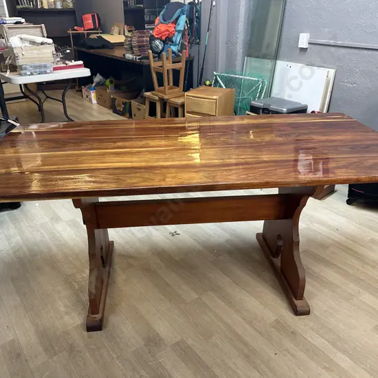 Solid Wood Refectory Dining Table. H76 W178 D86cm