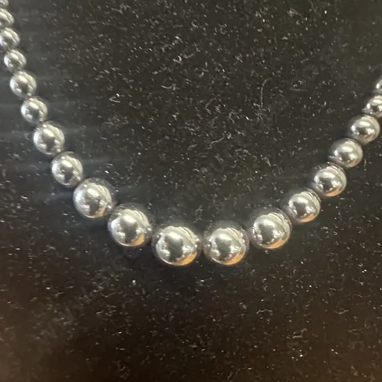 Vintage Hematite Beaded Necklace