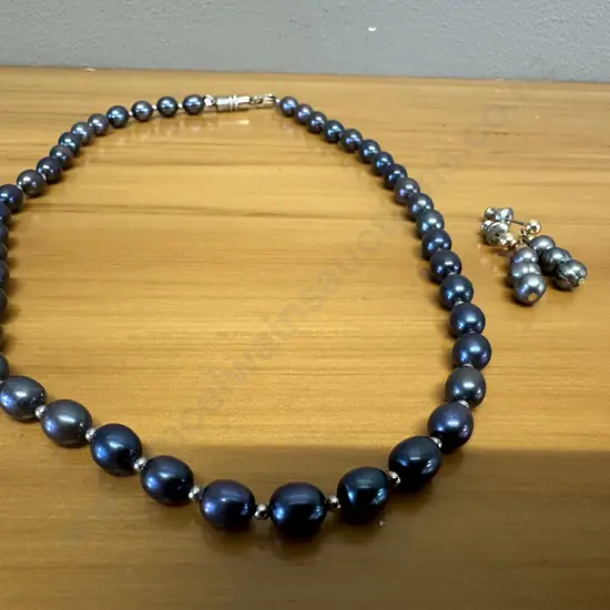 Vintage Beaded Necklace & Earrings Set