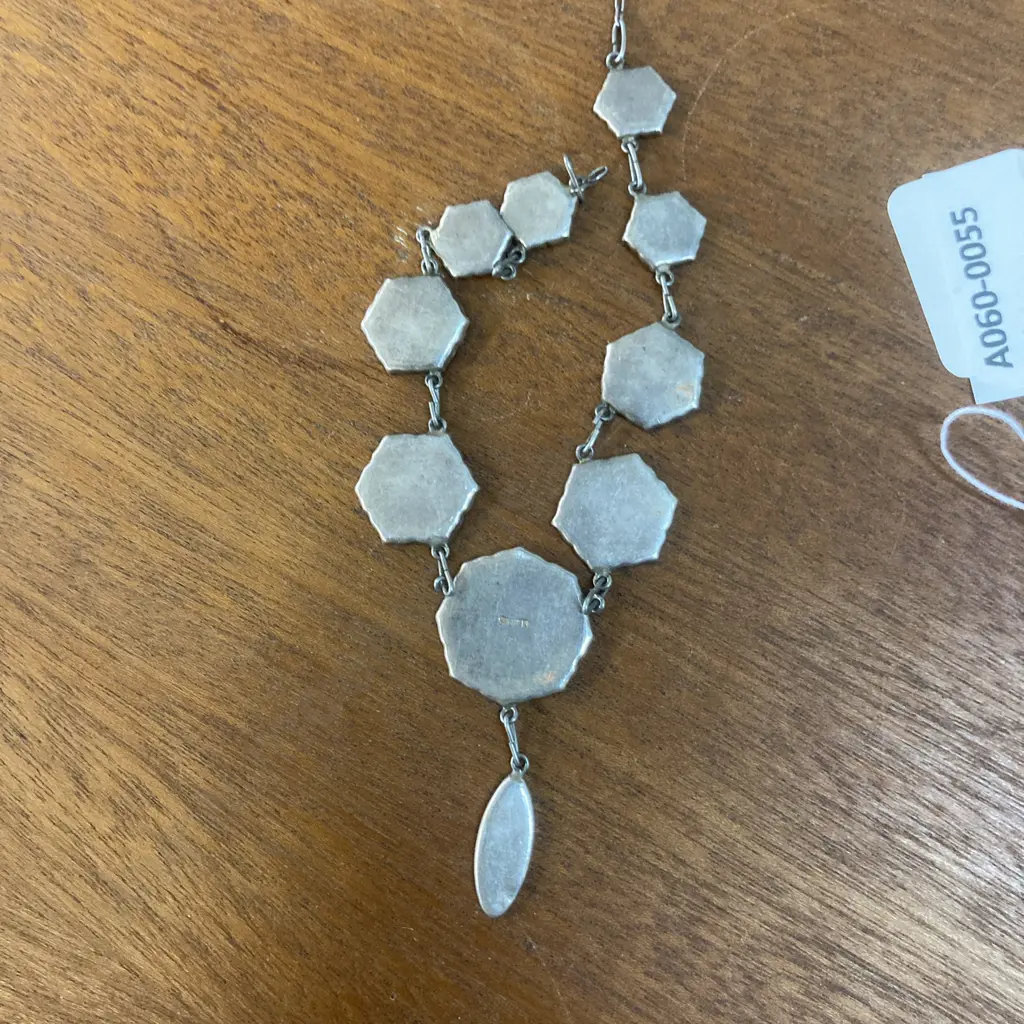 Vintage Japanese Silver & Gold Damascene Pendant Necklace Image 1++