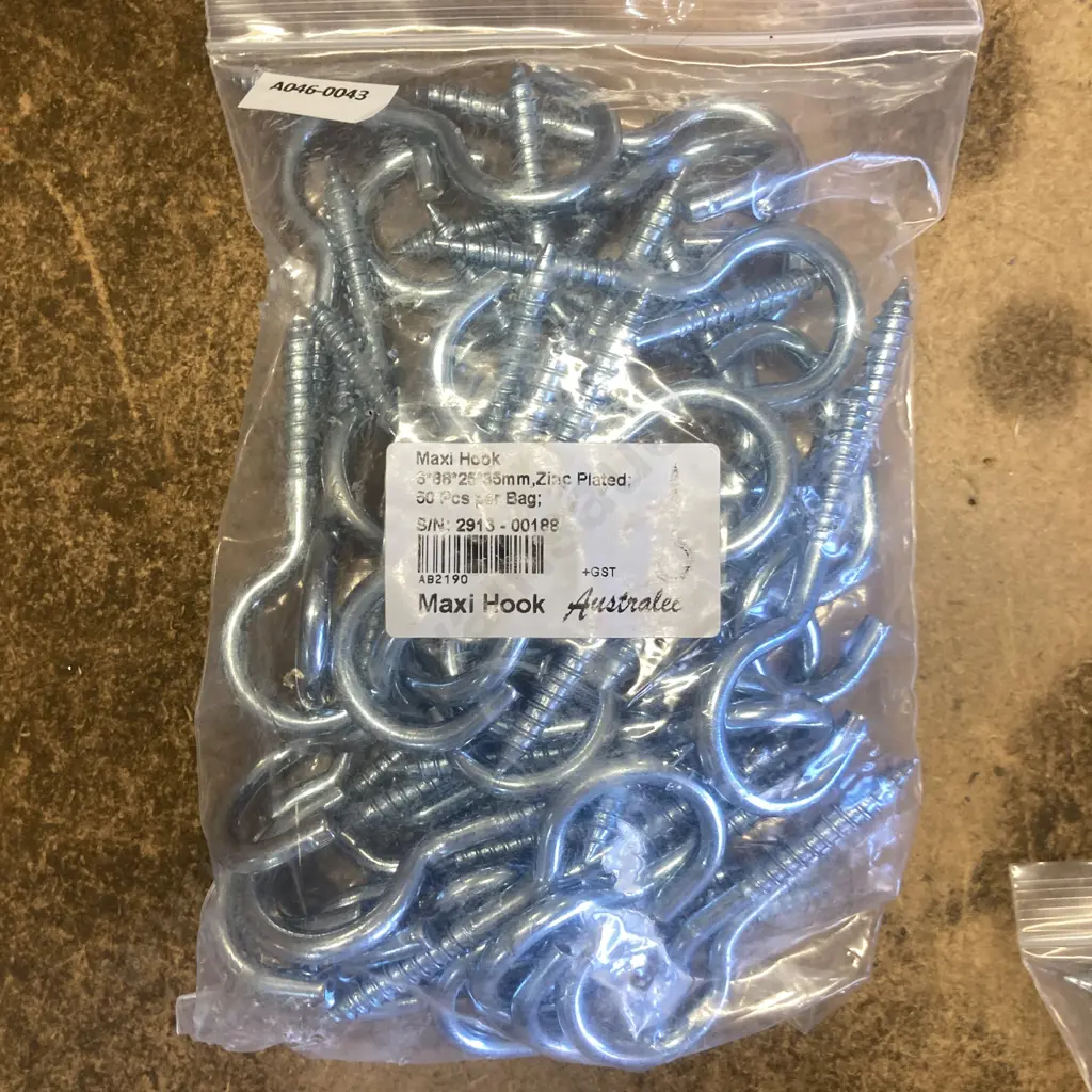 Maxi Hook 6*88*25*35mm, Zinc Plated - Bag of 50 Image 1++
