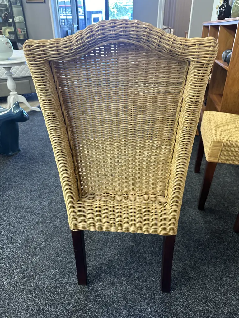 Set Of Four cane Dining Chairs  Curved Top H97, W45cm. Image 1++