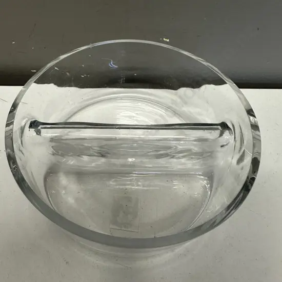 Rockingham By Andrew Hawley Handblown Glass Separated Dishes x3