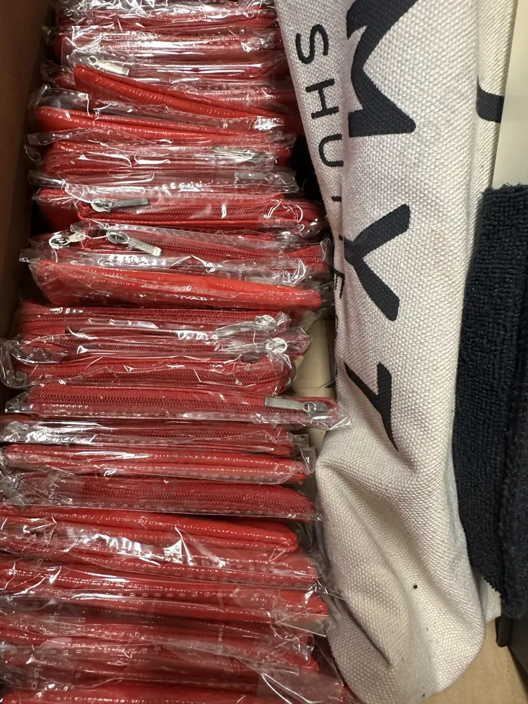Box Of Red Purses Etc Image 1++