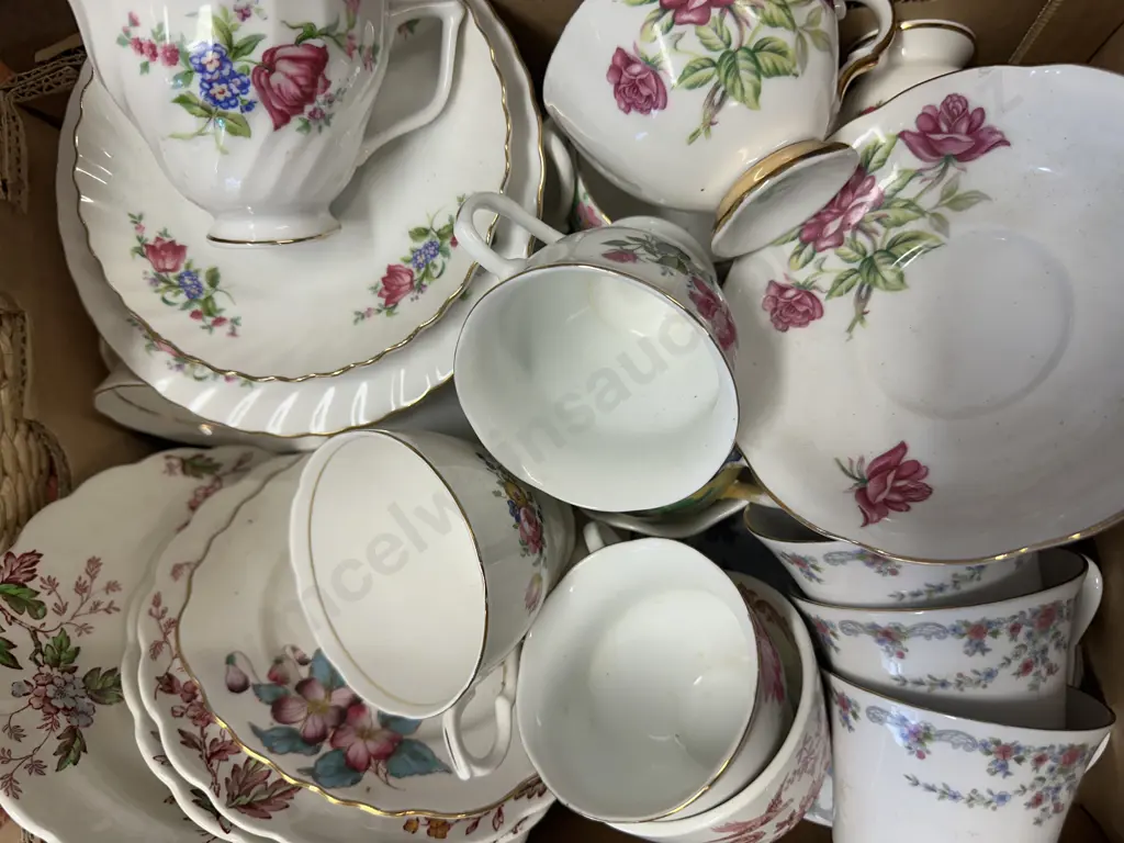 Box Of China Tea Ware Items Including Booths Image 1++