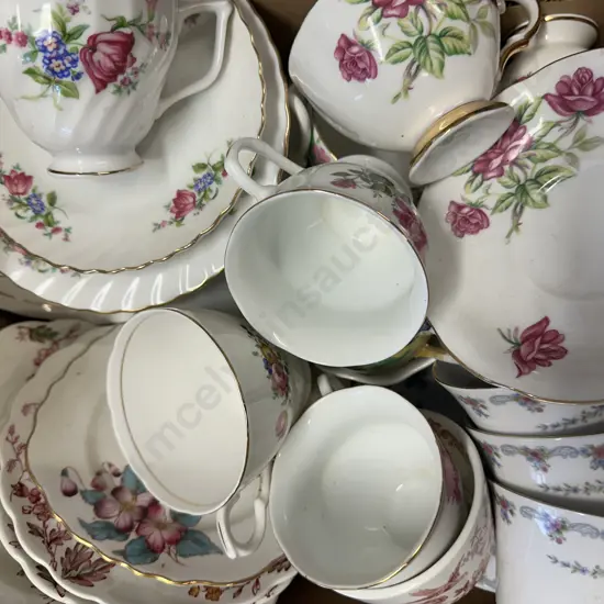 Box Of China Tea Ware Items Including Booths