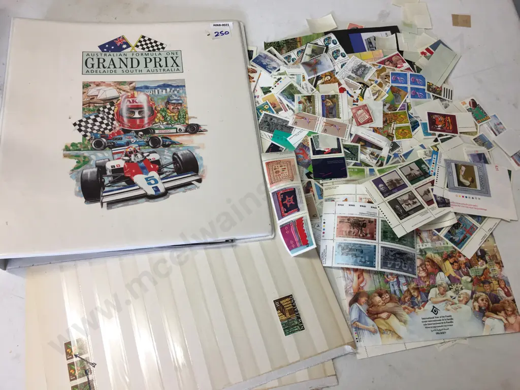 Australian Formula One Binder & First Day Covers, Assorted Loose Stamps Image 1++