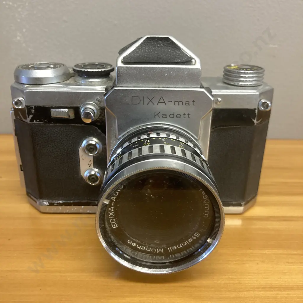 German Wirgin Edixa-Mat Kadett 35mm SLR With Steinheil Munchen Edixa Auto Cassaron 2.8 / 50mm Lens Image 1++