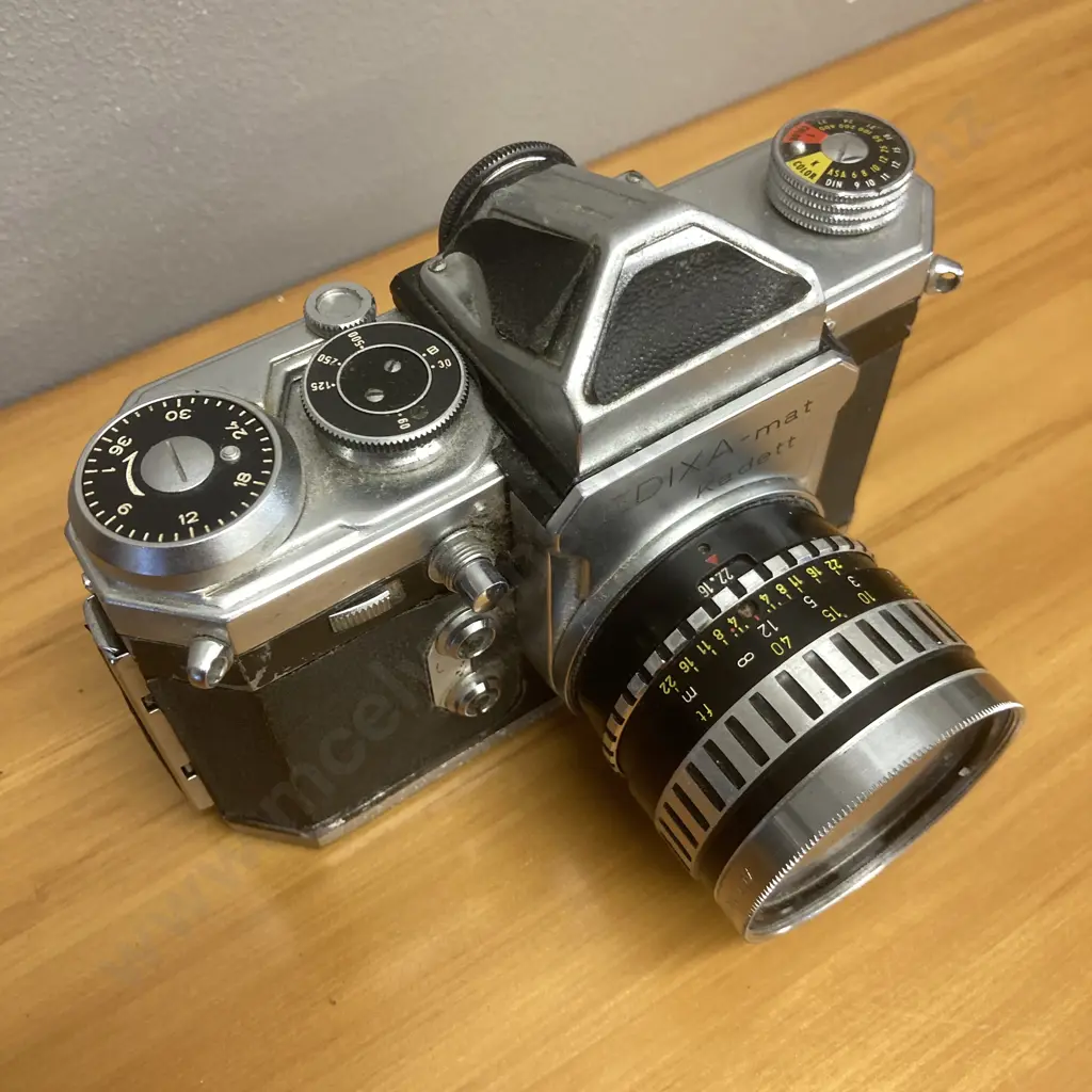 German Wirgin Edixa-Mat Kadett 35mm SLR With Steinheil Munchen Edixa Auto Cassaron 2.8 / 50mm Lens Image 1++