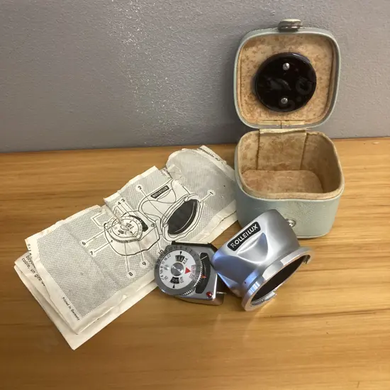 Rollei Rolleilux Lens Hood with Exposure Meter, Instructions & Case