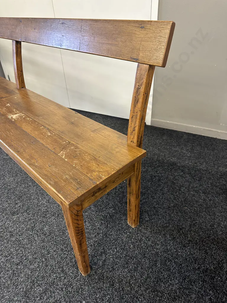 French Provincial Backed Bench Seat. H84 W200 D35cm Image 1++