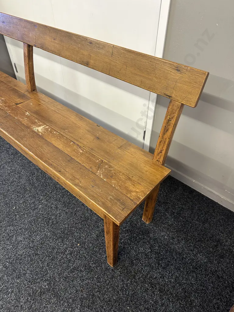 French Provincial Backed Bench Seat. H84 W200 D35cm Image 1++