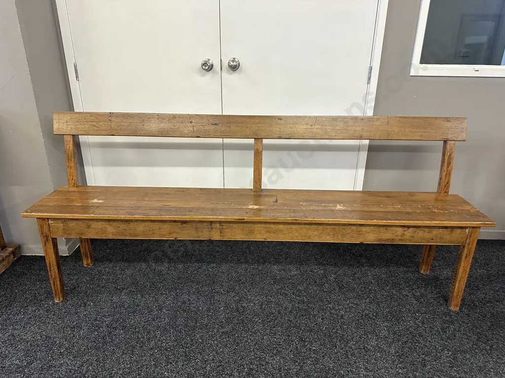 French Provincial Backed Bench Seat. H84 W200 D35cm Image 1++