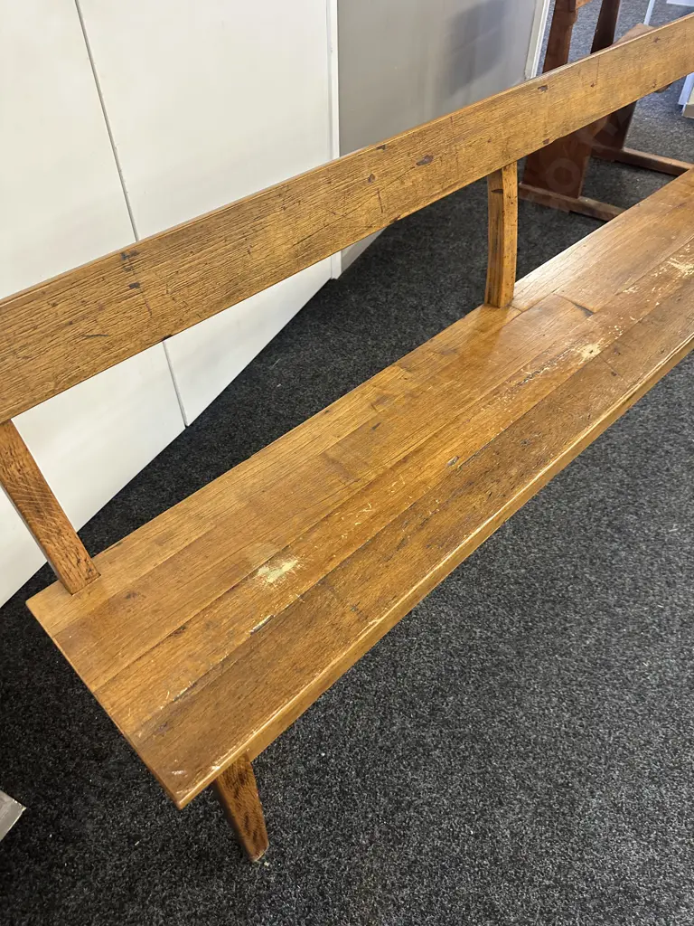 French Provincial Backed Bench Seat. H84 W200 D35cm Image 1++