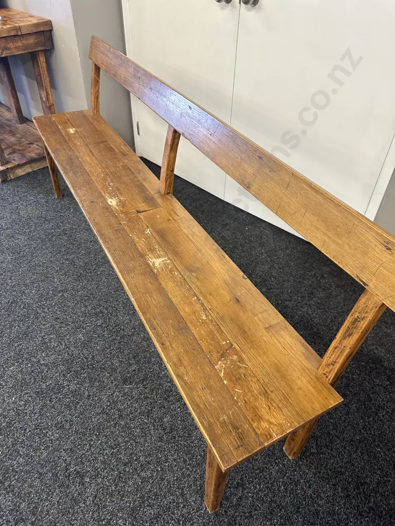 French Provincial Backed Bench Seat. H84 W200 D35cm Image 1++