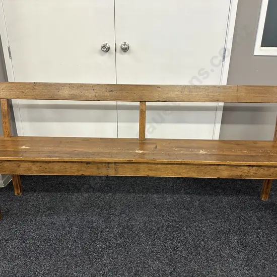 French Provincial Backed Bench Seat. H84 W200 D35cm