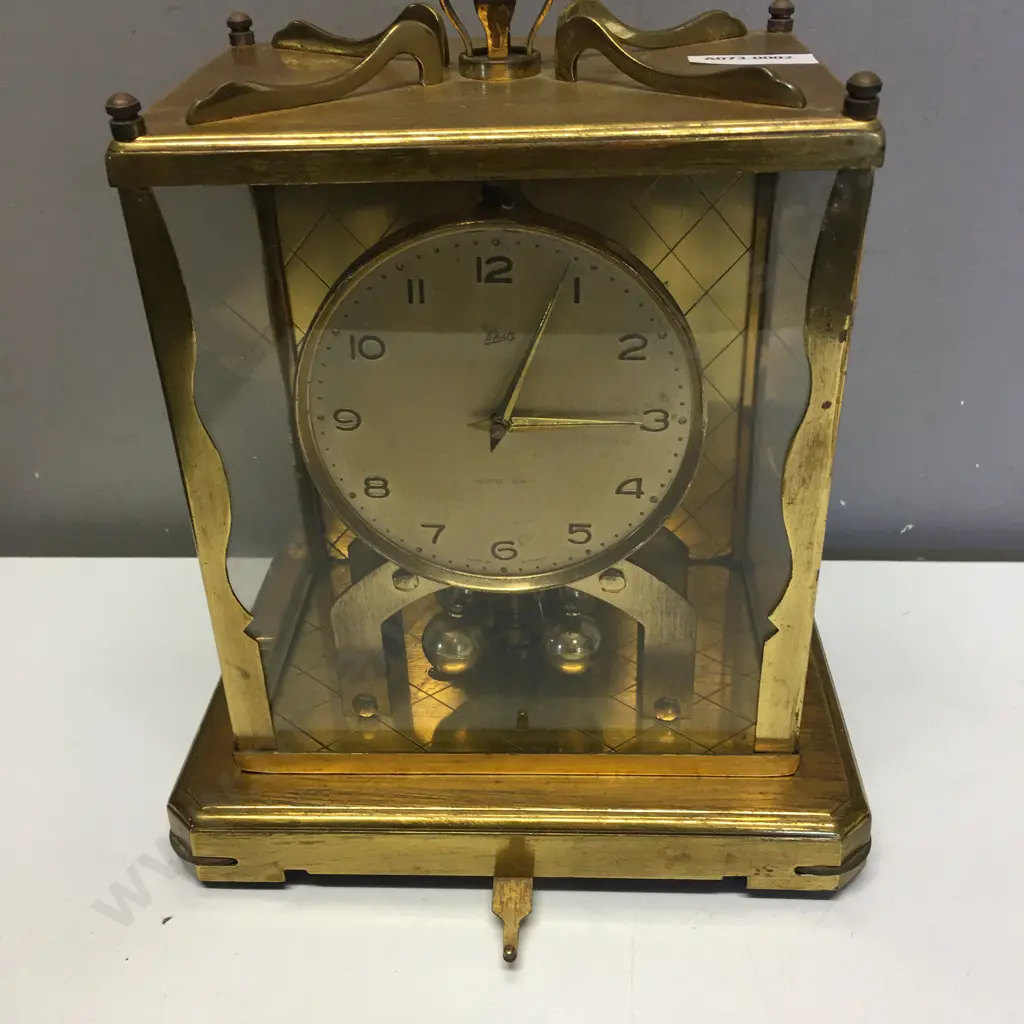 Vintage German Schatz (Schatz & Sohne) 1000 Day Rectangular Shelf Clock - July 1955, With Key. Early Straight Leg Model Image 1++
