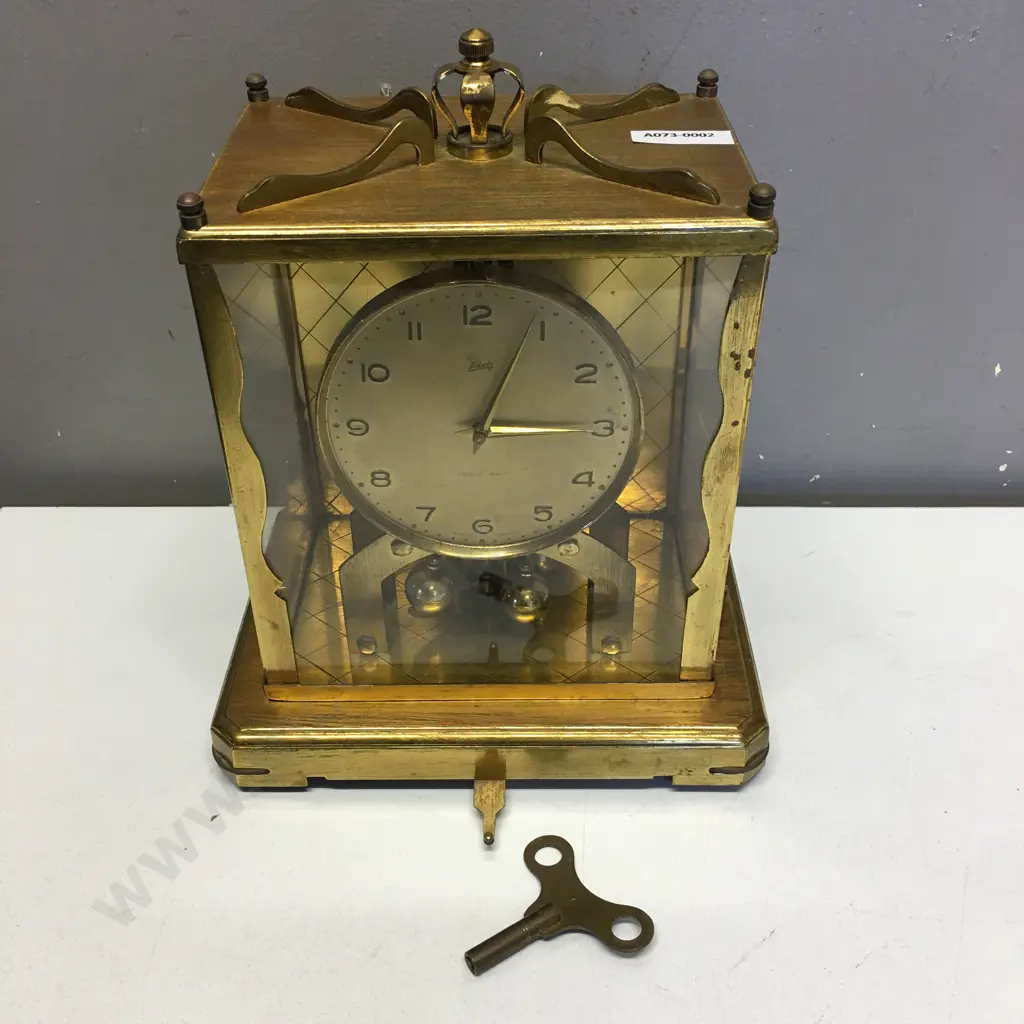 Vintage German Schatz (Schatz & Sohne) 1000 Day Rectangular Shelf Clock - July 1955, With Key. Early Straight Leg Model Image 1++