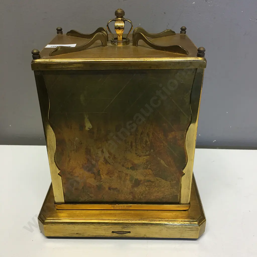Vintage German Schatz (Schatz & Sohne) 1000 Day Rectangular Shelf Clock - July 1955, With Key. Early Straight Leg Model Image 1++