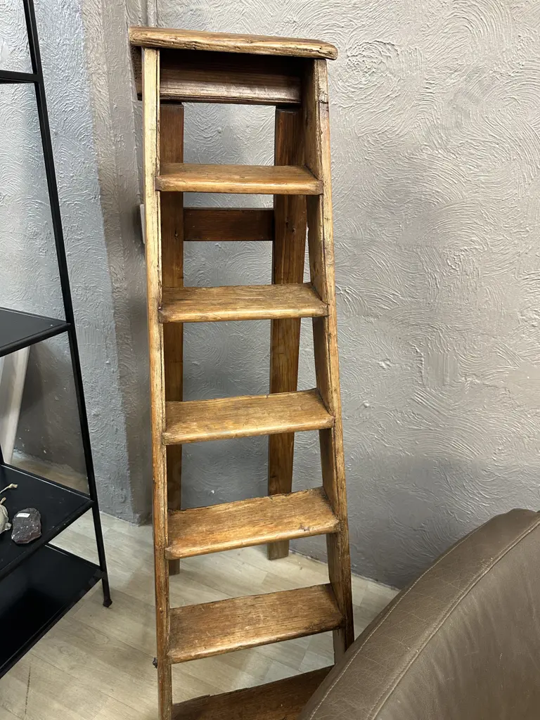 A Vintage Pine Seven Tread Step Ladder. H157cm Image 1++