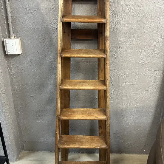 A Vintage Pine Seven Tread Step Ladder. H157cm