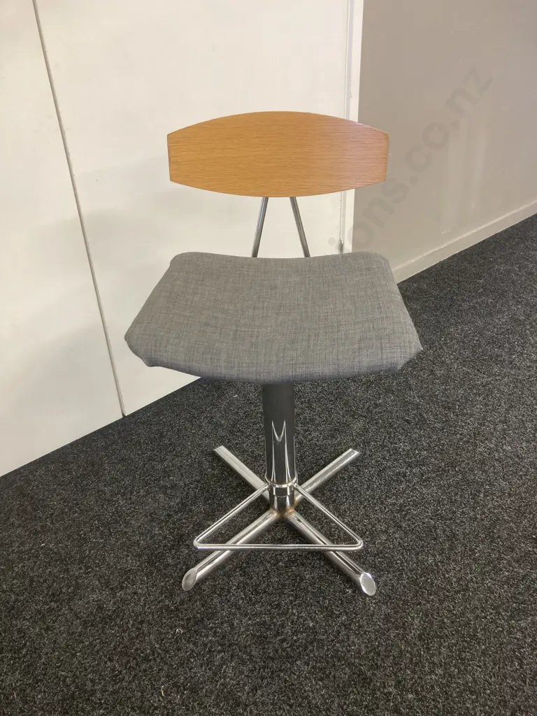 Danske Mobler Blaise Barstool - Adjustable Height, 360 Degree Swivel, Lower Back Support Image 1++