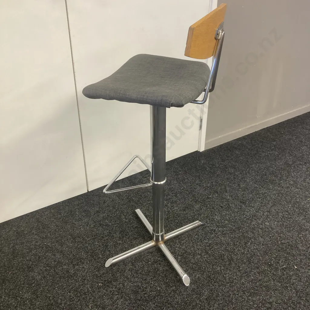 Danske Mobler Blaise Barstool - Adjustable Height, 360 Degree Swivel, Lower Back Support Image 1++