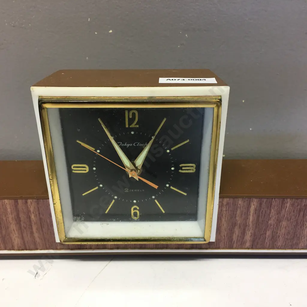Vintage Tokyo Clock No 1720 Mantel Clock, (With St Pauls Auckland Coat of Arms) Mechanical Movement.12 x 35cm Image 1++