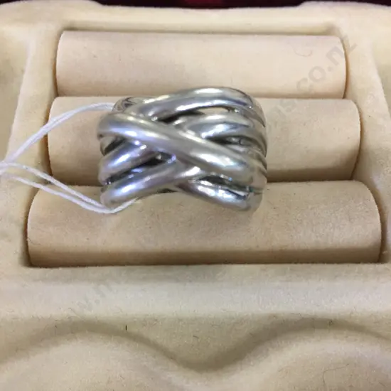 Stamped 925 Cross Over Dome Style Ring