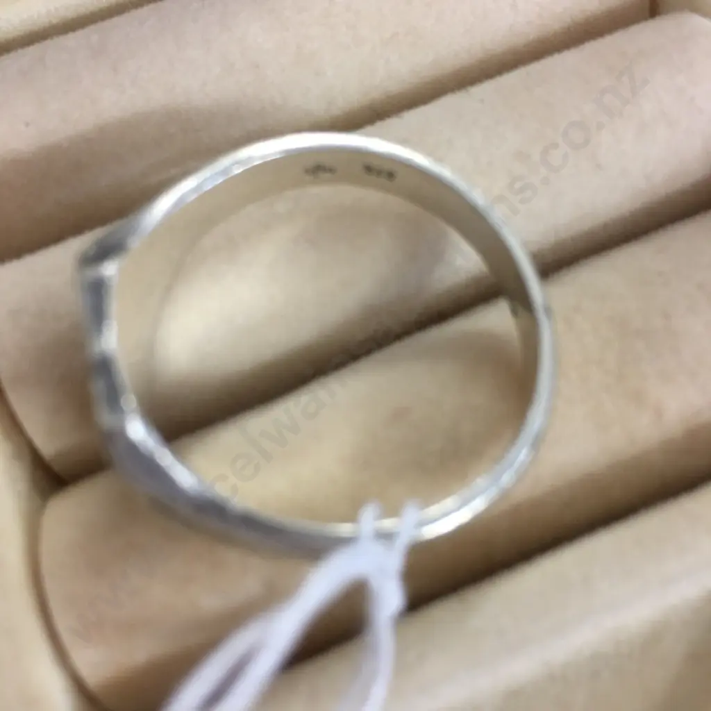 Sterling Silver Mens Ring Stamped MJS Image 1++