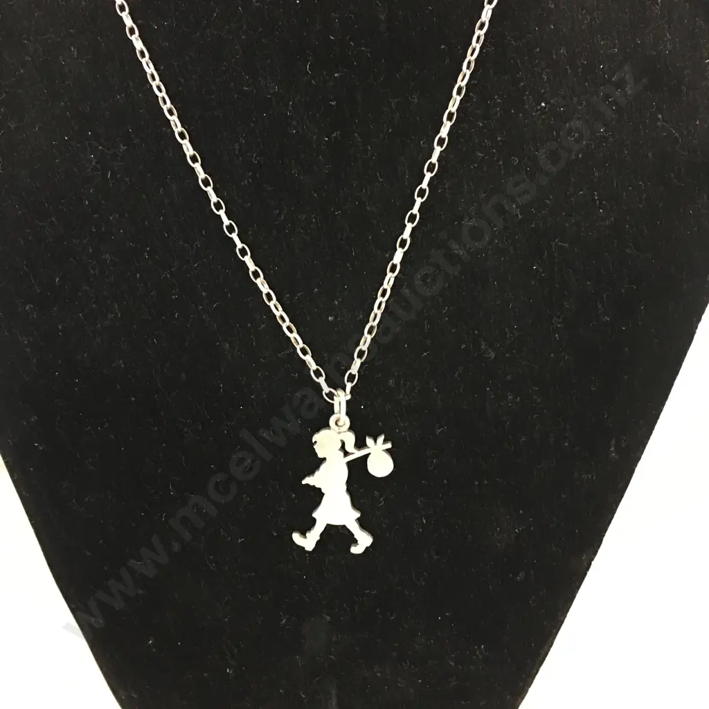 Karen Walker Runaway Girl Sterling Silver Necklace Image 1++