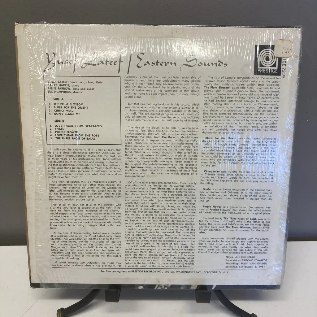 Yusef Lateef ‎– Eastern Sounds Vinyl LP, Prestige ‎– PRST 7319, Prestige ‎– PR 7319, 1964 US, Reissue, Stereo Image 1++