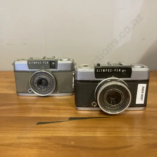 Olympus PEN 35mm Half Frame Film Cameras - EE-2 With D.Zuiko 28/3.5 Lens & EES-2 With D.Zuiko 28/3.0 Lens