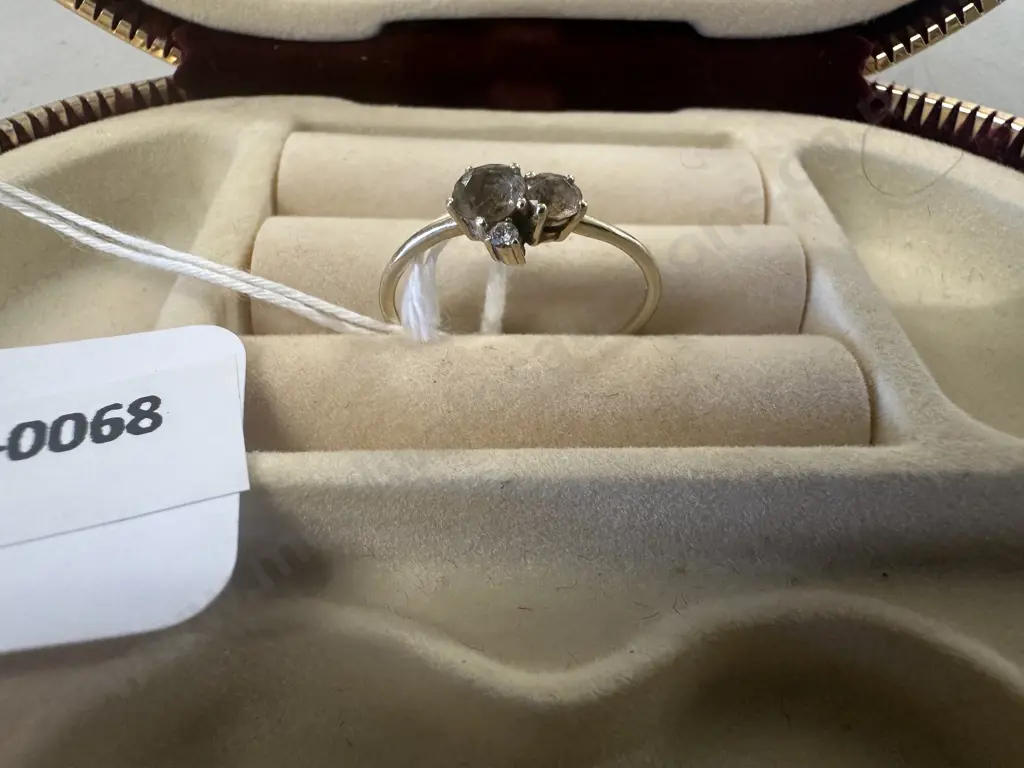 Vintage Ring With Clear Stones, Stamped Image 1++