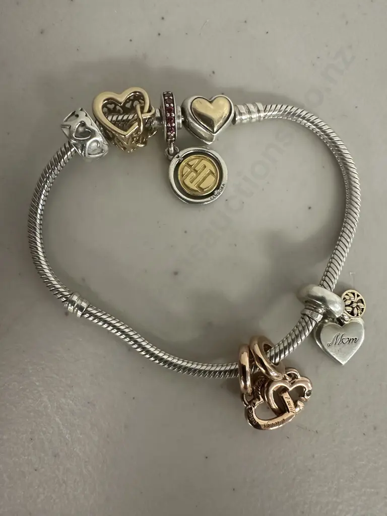 Pandora Bracelet With Assorted Charms, Some Pandora, & Pandora Clasp Stamped G585 Image 1++