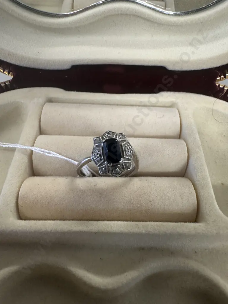 Vintage 925 Ring With Sapphire Stone Image 1++