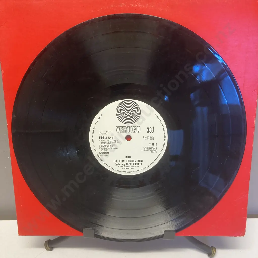 The John Dummer Band Featuring Nick Pickett  - Blue Vinyl LP, Vertigo 6360 055, 1972 UK, Gatefold Diecut Cover Image 1++